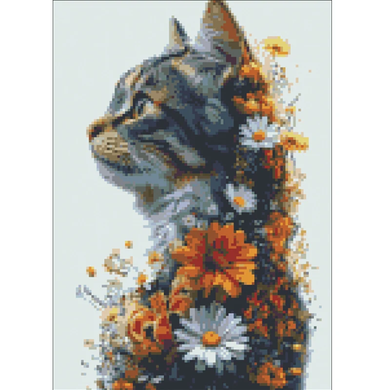 

2025 новый стиль, холст с принтом кота, вышивка крестиком, полный комплект, ремесленное шитье, ручная работа, хобби, игла, ювелирные изделия, домашний декор