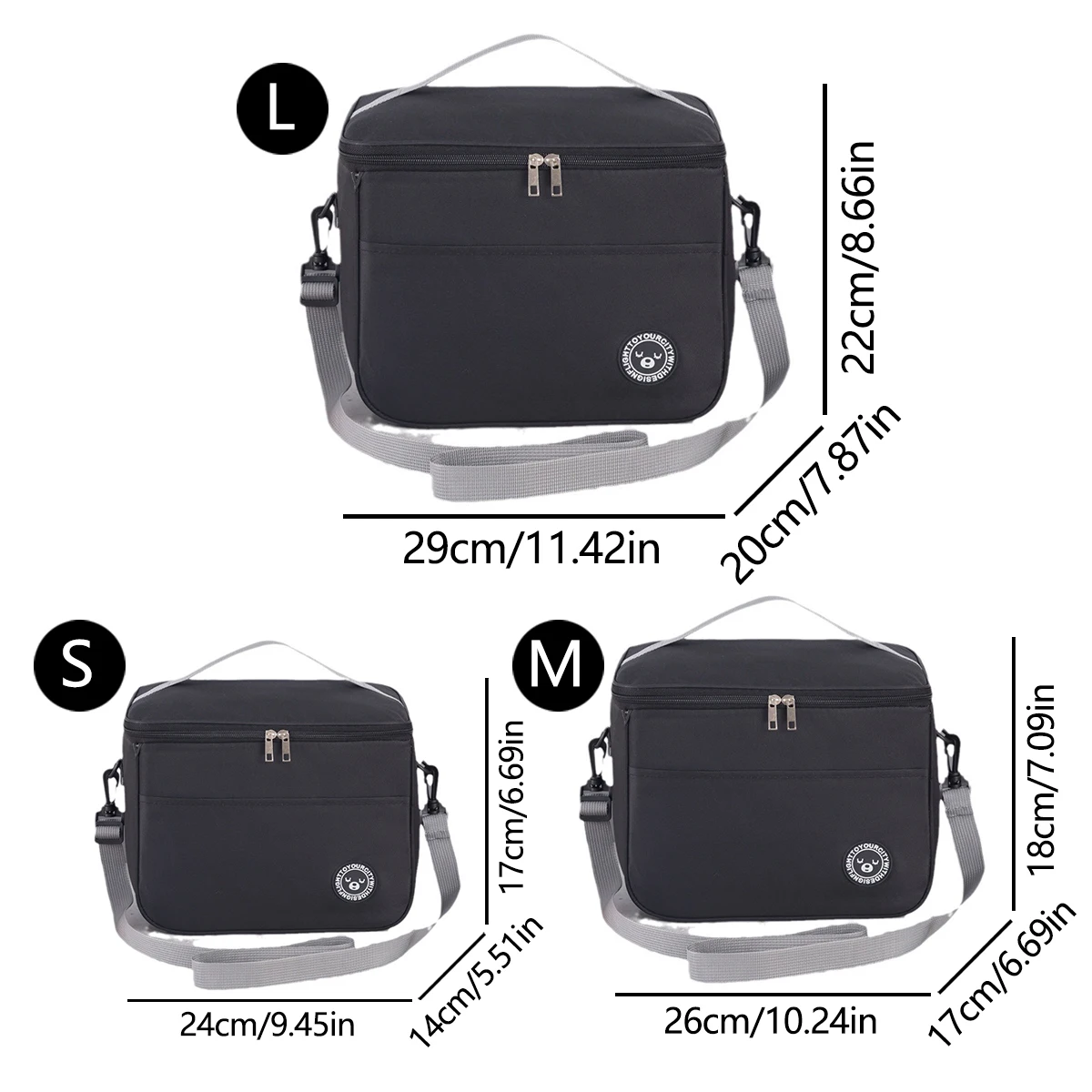 Capacity hand-held with shoulder strap insulated bag, lunch box bag, student thickened waterproof lunch bag。-zmt