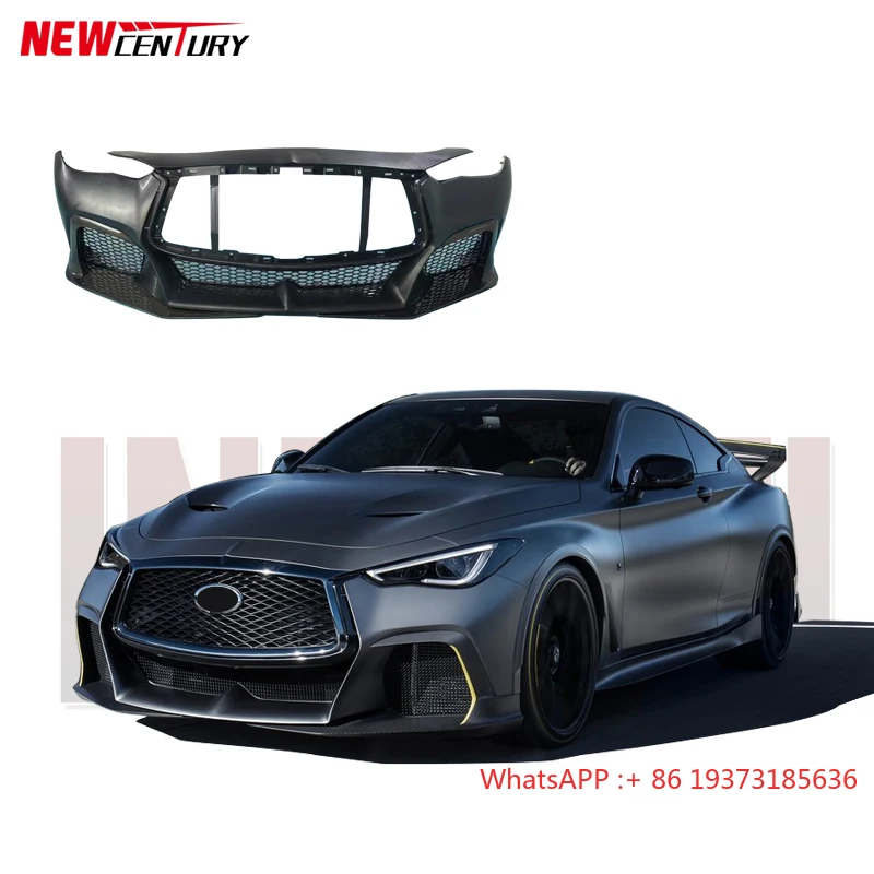 

Q60 Plastic Bumper Suitable for 2016-2020 Infiniti Q60 Modified PP Front Bumper and Front Lip Spoiler