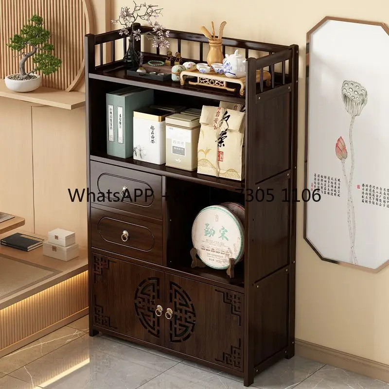 

New Chinese style non-solid wood Bogu tea cabinet storage tea room tea display cabinet teapot set storage rack