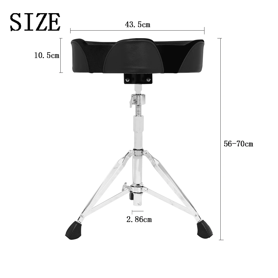 Universal Drum Stool Throne Seat Saddle Shape Drum Seat Stool Double-braced Stainless Steel Adjustable Legs Anti-slip 5 Levels