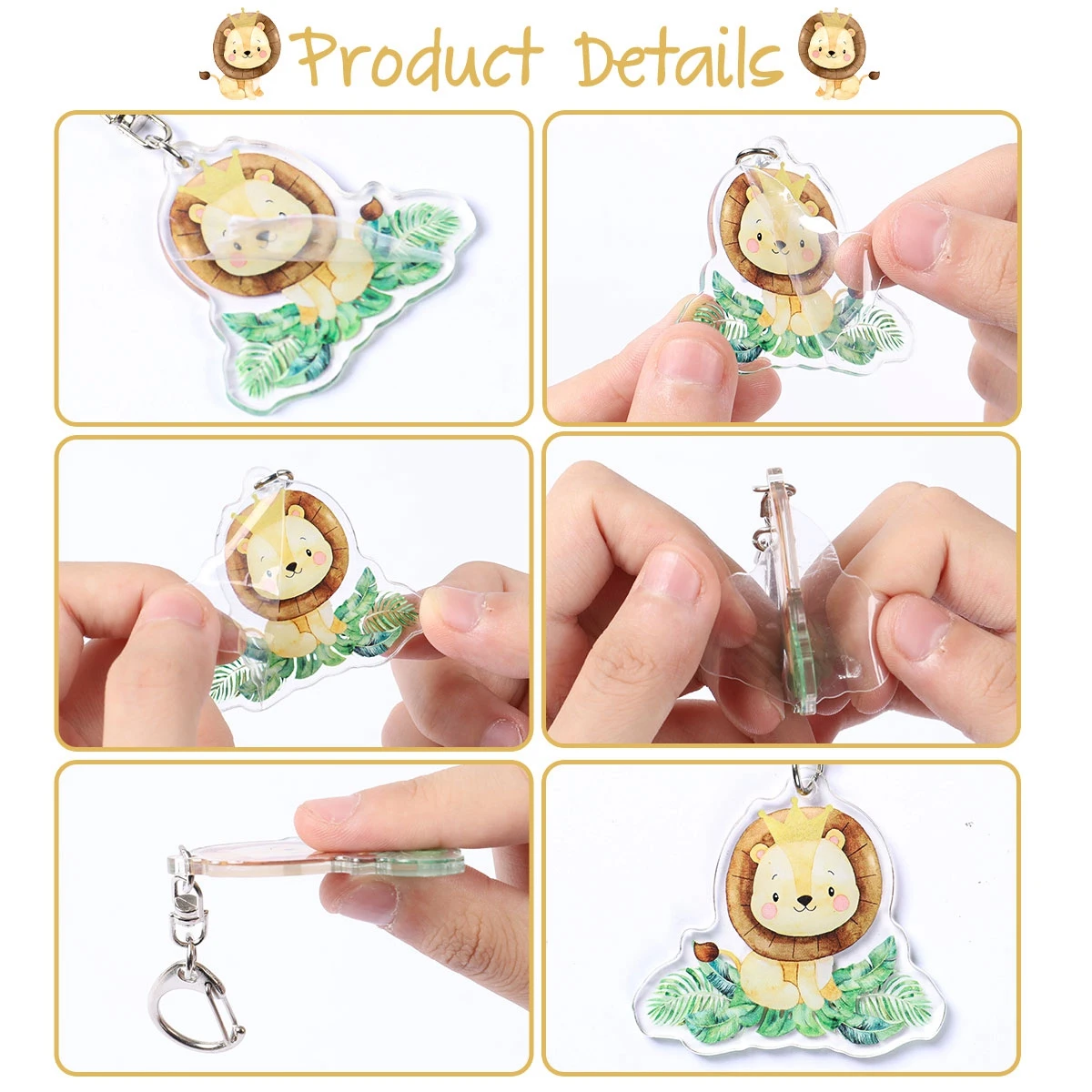 Jungle Animal Keychains Safari Birthday Party Decoration Jungle Themed Decor for Kids Baby Shower Keyring Bag Accessories Gifts