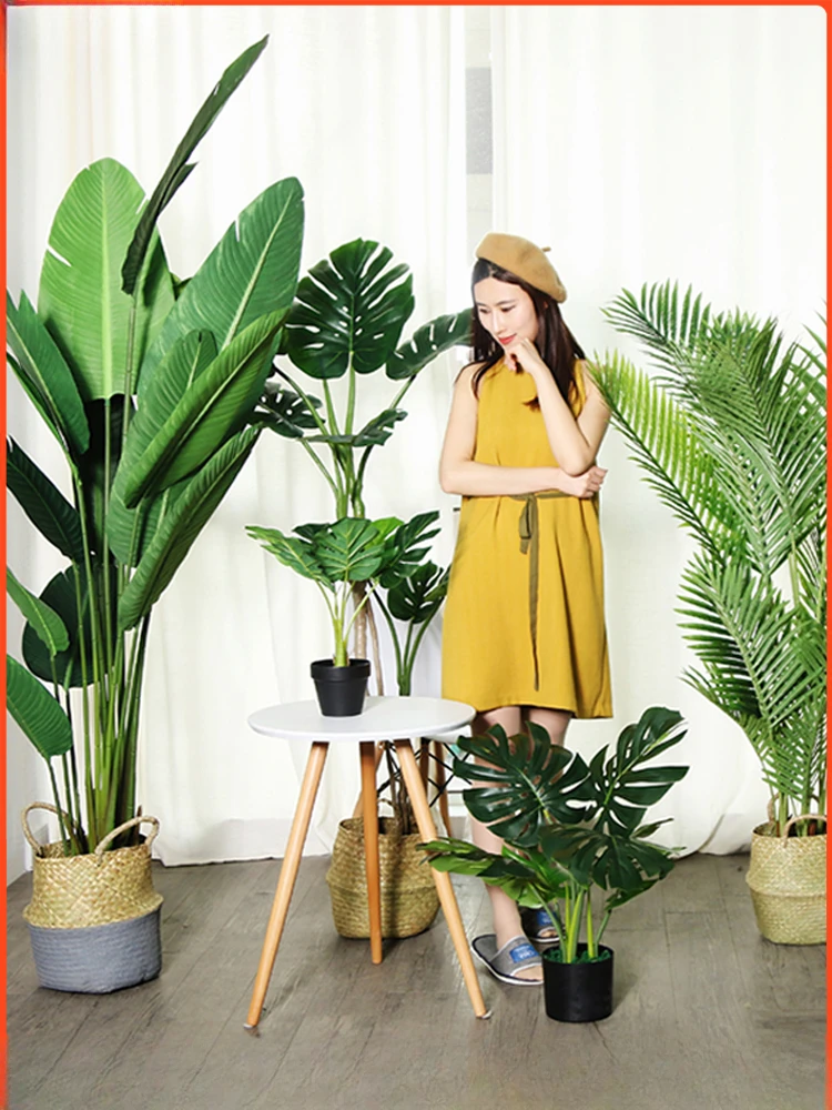 Artificial Green Plant Fake Plant Traveler Banana Bionic Green Plant Pot Large Decorative Ornaments Fake Tree Simulation Tree