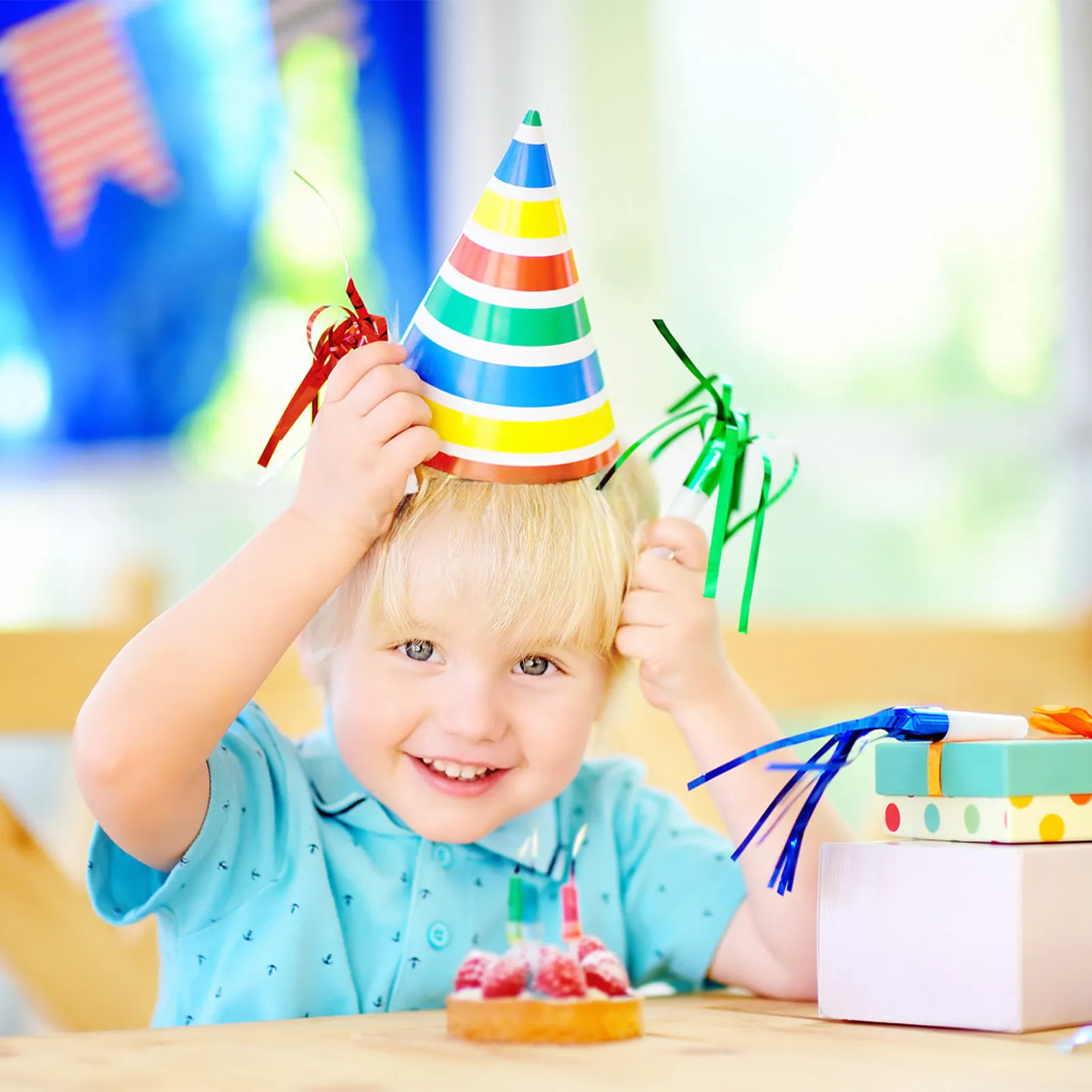 Party Blowers 8 Pack Birthday Blow Horns Loud Noisemakers for Sports Events Outdoor Celebrations