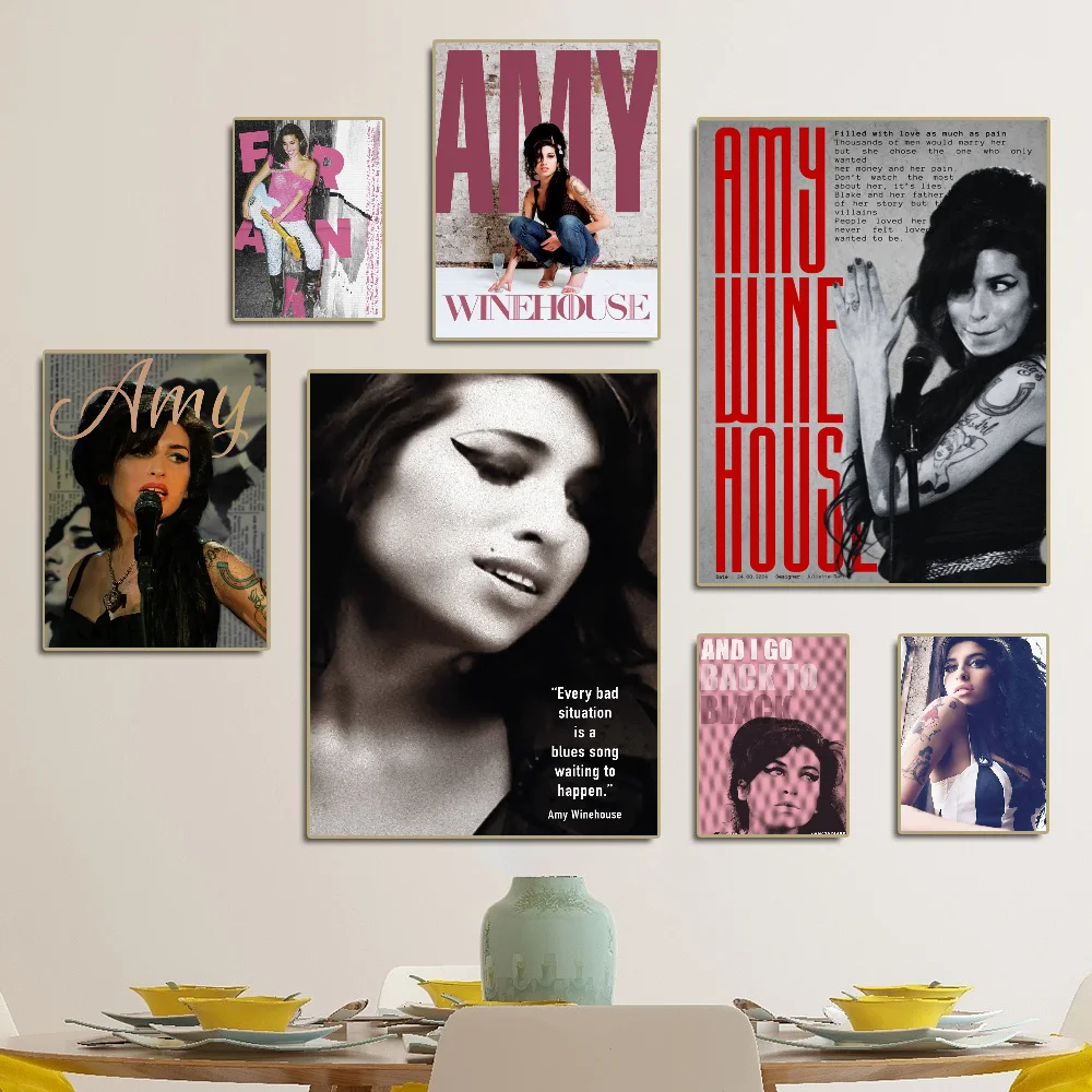

Beauty Woman Amy Winehouse Music Singer Posters HD Quality Poster Wall Art Painting Study Nordic Home Decor