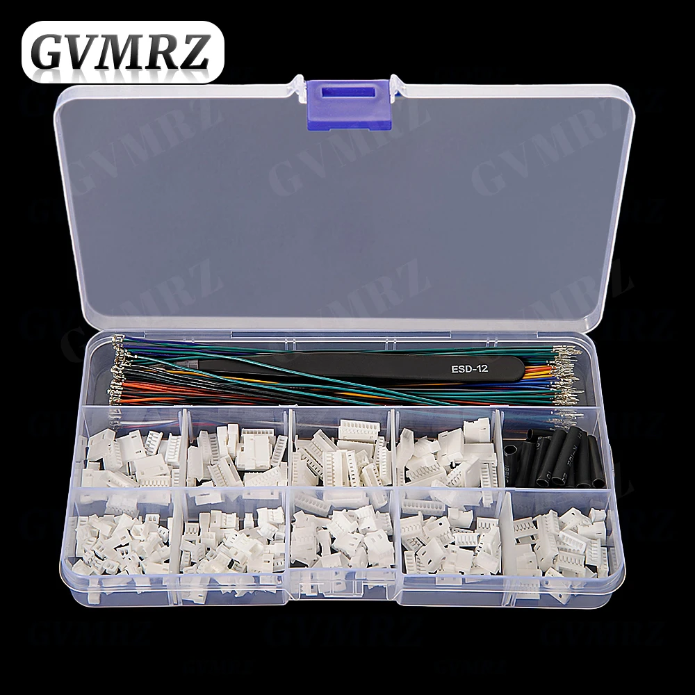

MX1.25MM Connector Sample Kit Male & Female Shells 2P/3P/4P/5P/6P/7P/8P/9P/10P, Terminal Wires, Tweezers, Heat - Shrink Tubing