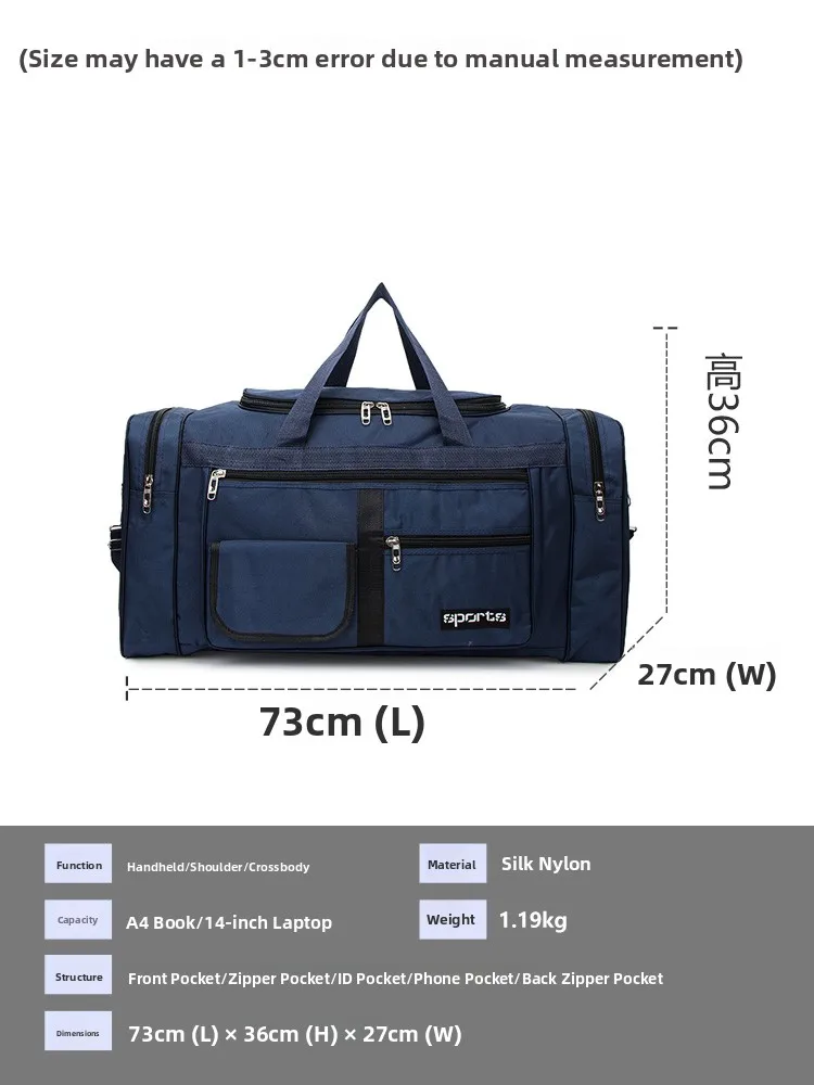 kangaroo-men's-travel-bag-waterproof-ort-trip-portable-lage-large-capaci-durable-nylon-no-oulder-strap-sport-sle