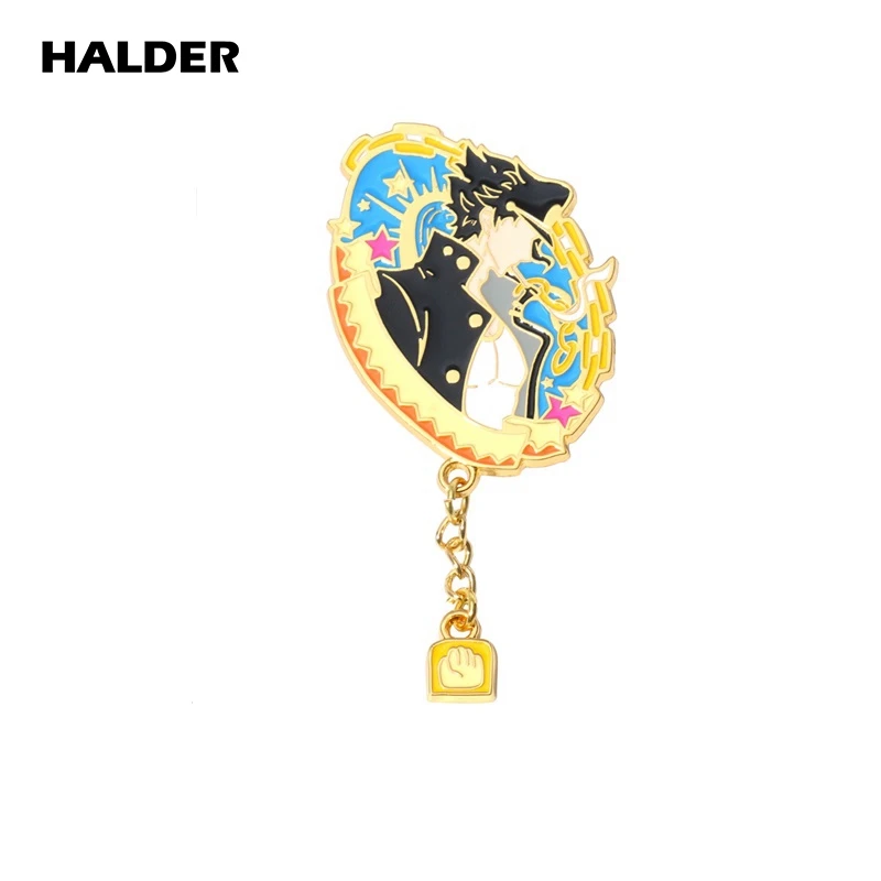 HALDER Jojo Bizarre Adventure Brooch Anime Enamel Pin Cartoon Figure Cosplay Metal Badge Lapel Pin Backpack Accessories Gift