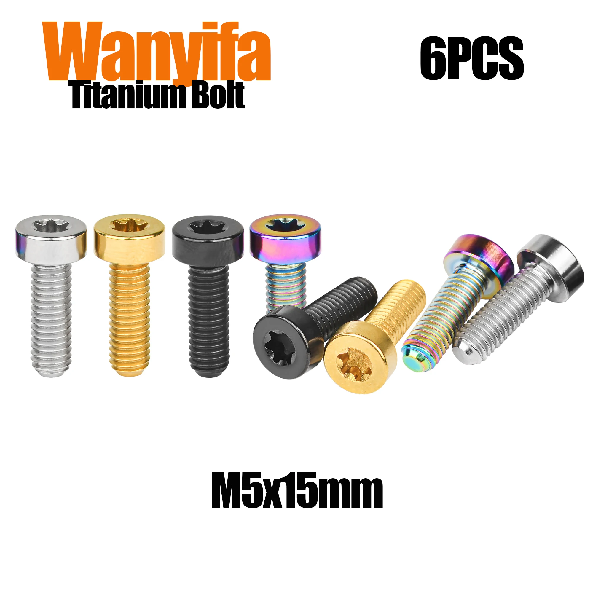 

Wanyifa Titanium Bolts M5x15mm Cylindrical Torx Head Screws for Bicycle Accessories Modification 6Pcs