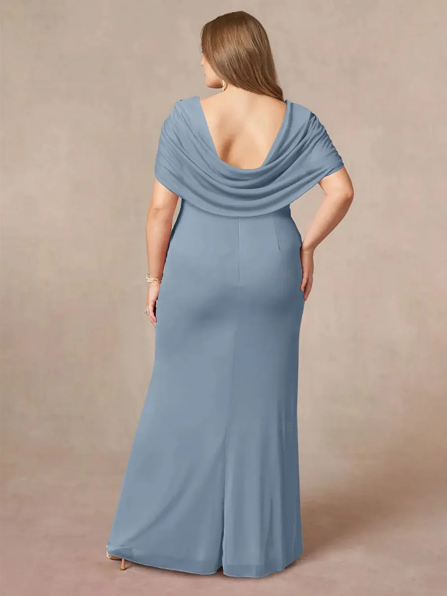 فساتين أم العروس بسيطة مخصصة مقاس كبير 2026 حورية البحر مطوي بفتحة أمامية فساتين رسمية لحفلات الزفاف