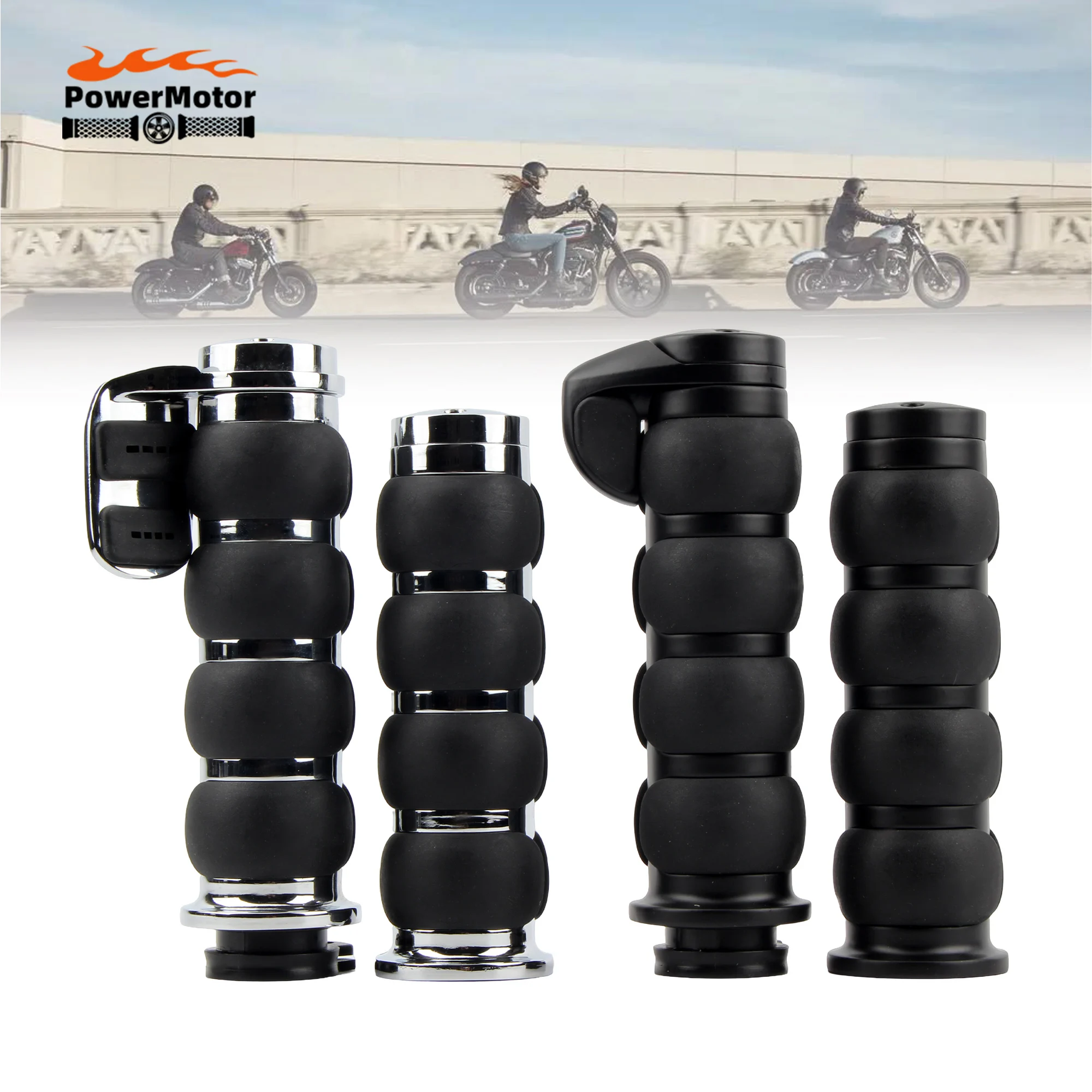 

Motocross Handlebar Handle Bar End Motorcycle Hand Grips 25mm 1" For Harley Cruiser Chopper Custom Suzuki