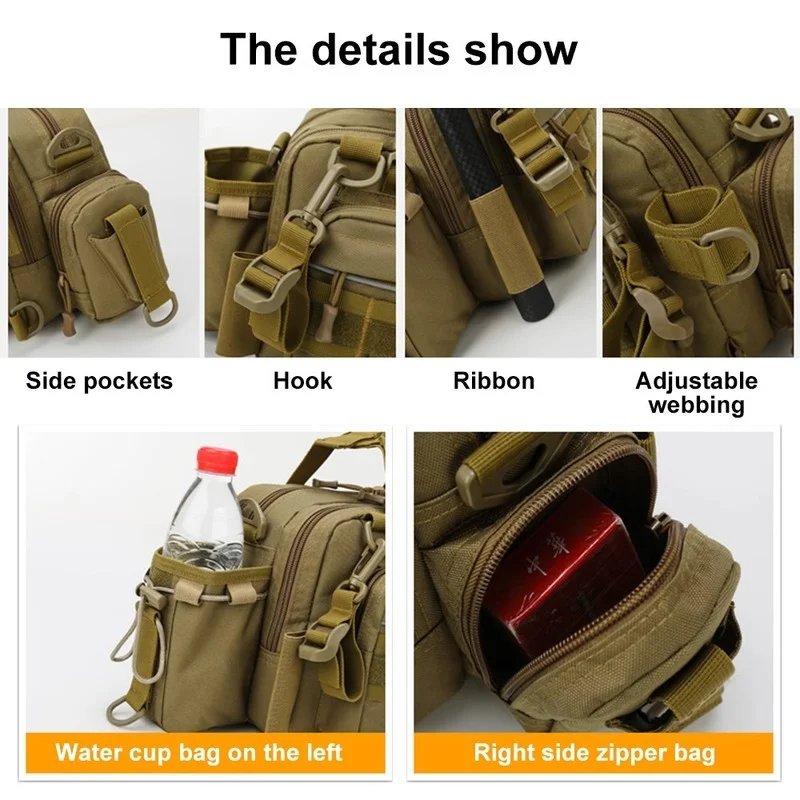 2022 Tactical Shoulder Bag Multifunction Lure Fishing Tackle Pack Outdoor Bag Large Capacity Storage Bag Hunting Camping Handbag