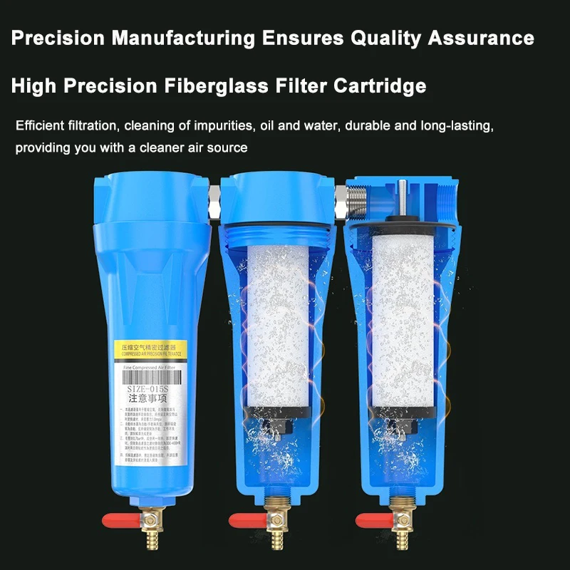QPS015/024/035 Separator Air Pump Cold Dryer Compressed Air Precision Filter Automatic Drainage QPS Air Compressor Oil Water