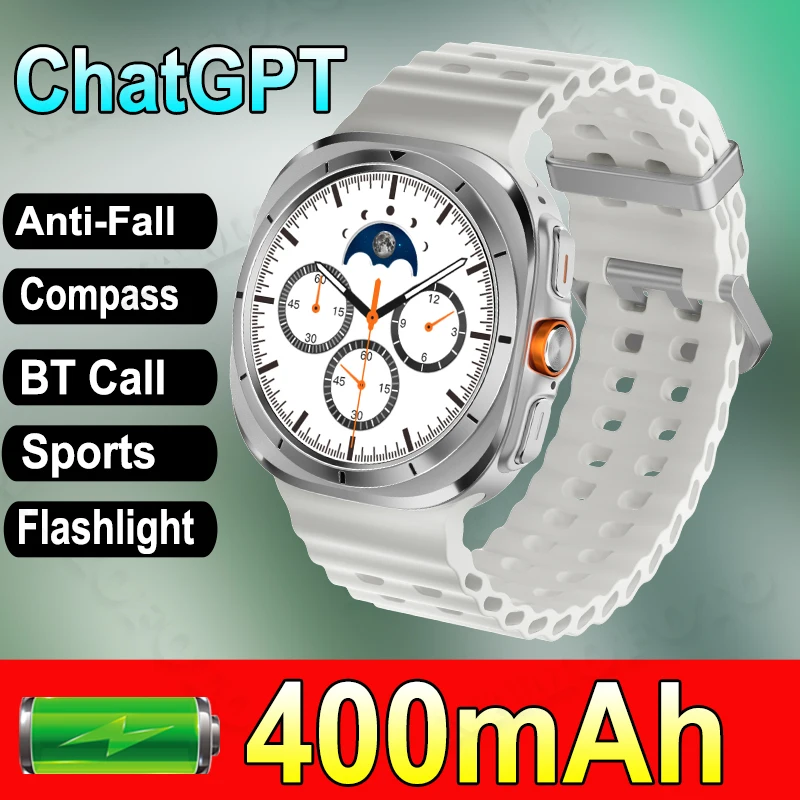 

Men Women Outdoor Sports Smart Watch Compass ChatGPT AI SOS Siren BT Call Health Fitness Tracker 400mAh Large Battery Smartwatch