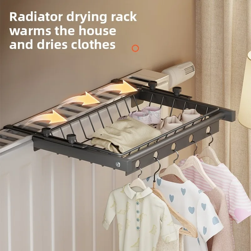 Radiator Clothes Drying Rack, Special for Heating Pipe, Wall Hanger Indoor  for Drying Clothes Socks Shoes, Space Saving Laundry