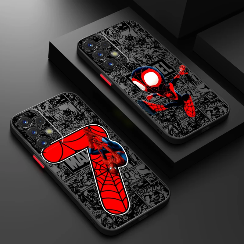 

Popular Spider-Man Cool Frosted Translucent For Samsung Galaxy S24 S23 S22 S21 S20 FE S10 S9 S8 Plus Ultra Pro 5G Back