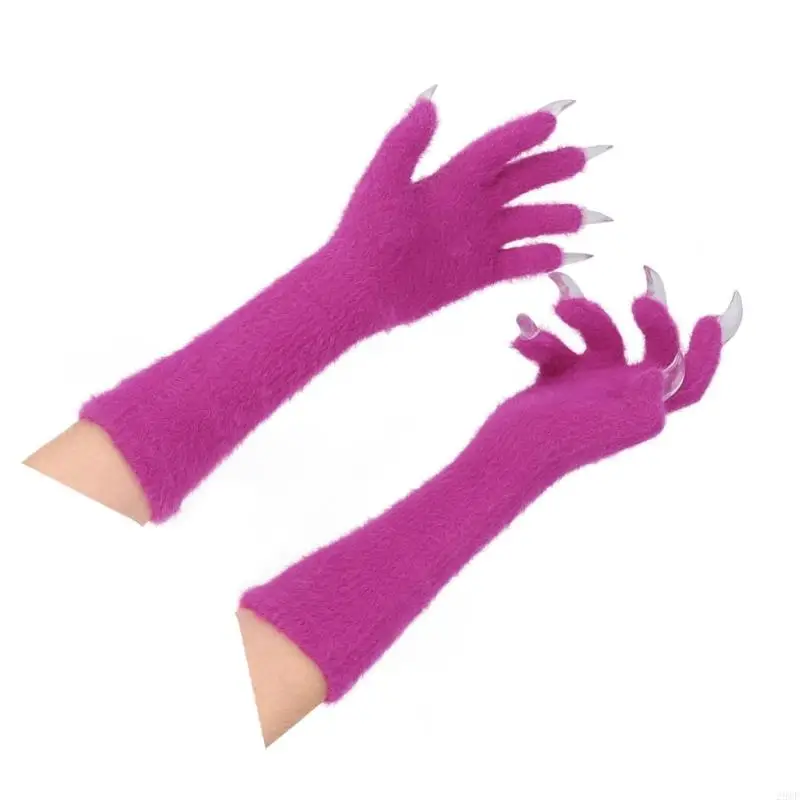 2025 Neue Long Nails Klauenhandschuhe Premium Nylon Handschuh Halloween Party Accessoires leicht zu reinigen Rollenspiele für