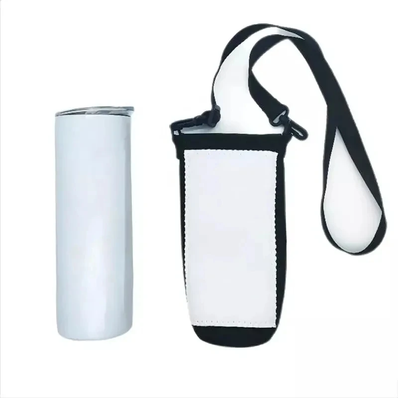 Sublimation Blank 20oz Neoprene Water Bottle Holder For Print Water Bottle Sleeve Carrier Bag Pouch Cover With Shoulder Strap