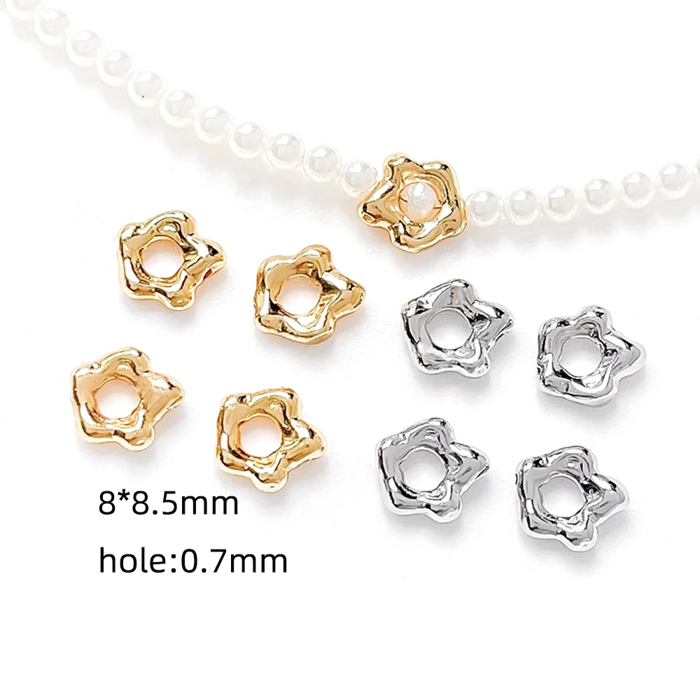 10 PCS Brass Plated with Genuine Gold Irregular Polygon Bead Ring DIY Makes Fashionable Jewelry Necklace Bracelet Accessories