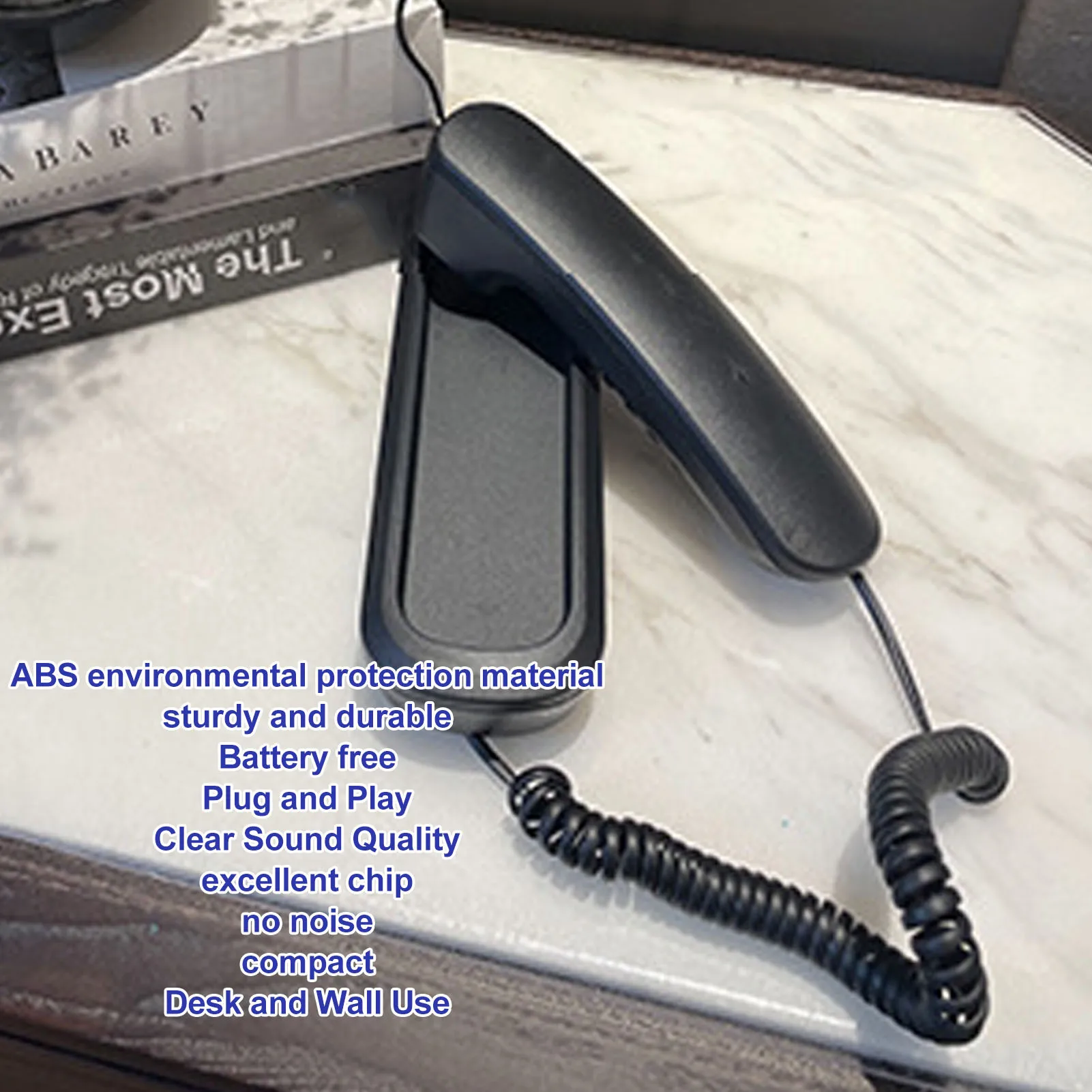 Landline Corded Telephone Wall Telephone Old  Retro Mute Redial Landline Corded Telephone for Home Hotel School