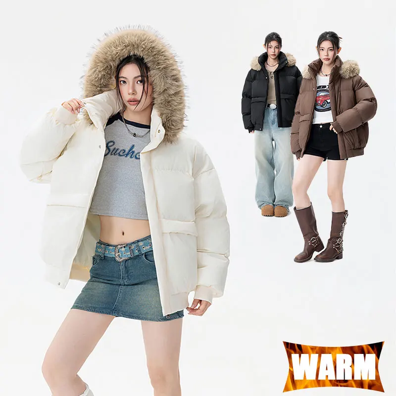 

Winter Couple Jacket Windproof Warm Breathable Hooded Solid Color Casual Jacket Outdoor Casual Sports Running Hiking Warm Jacket