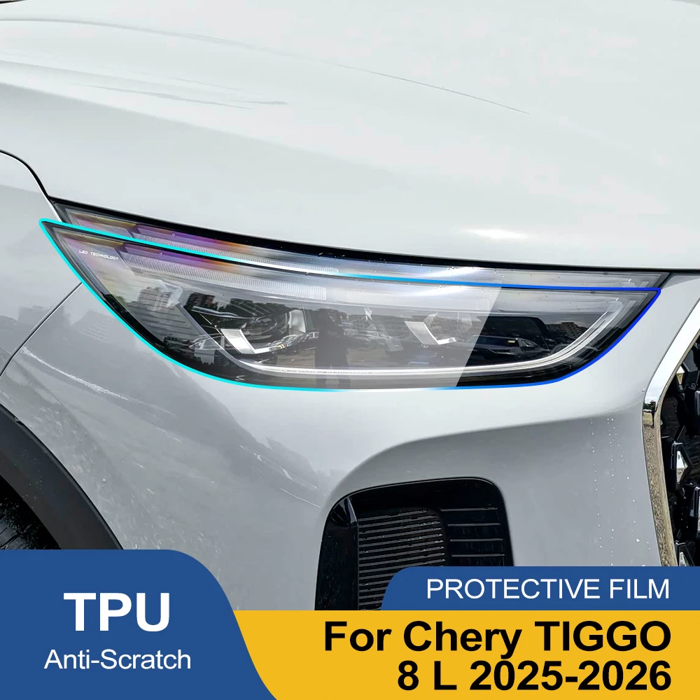 

Pre-Cut Smoke Black High-Gloss TPU Headlight Film for Chery TIGGO 8 L 2025-2026 PPF Anti-Scratch Protective Vinyl Wrap Cover Kit