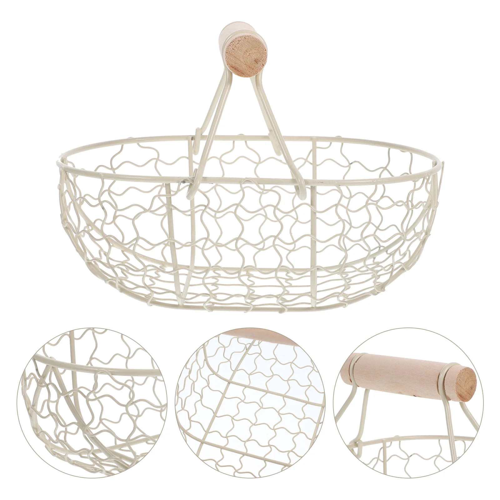 

Egg Holder Storage Basket Fruit Sturdy Bread Metallic Line Black Iron Premium Phone Mount