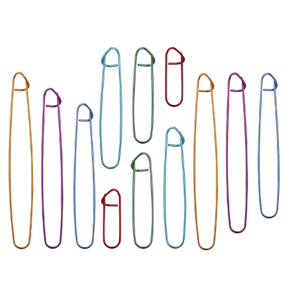 12 Pcs Colorful Crochet Tools Yarn Blocking Pins Stitch Markers for Crocheting Aluminum Knitting Holders Metal