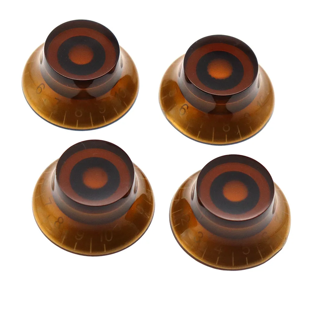 4 Pcs Guitar Top Hat Bell Speed Knobs for LP SG Guitar Knobs Coffee