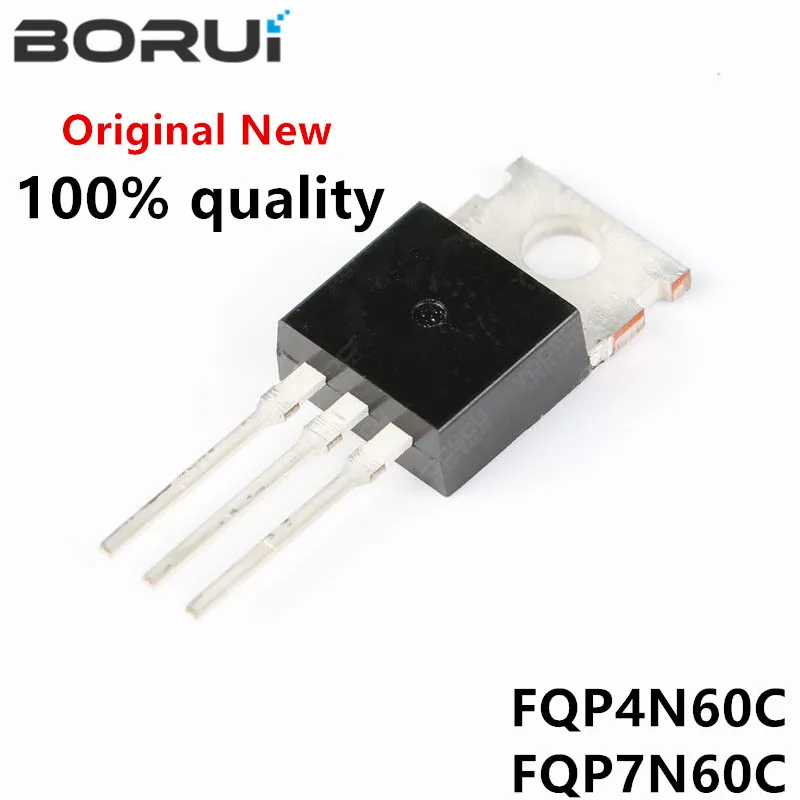 10pcs New FQP7N60C 7N60C Fqp4n60c 4n60c Direct insertion TO-220 MOS 4A 7A 600V