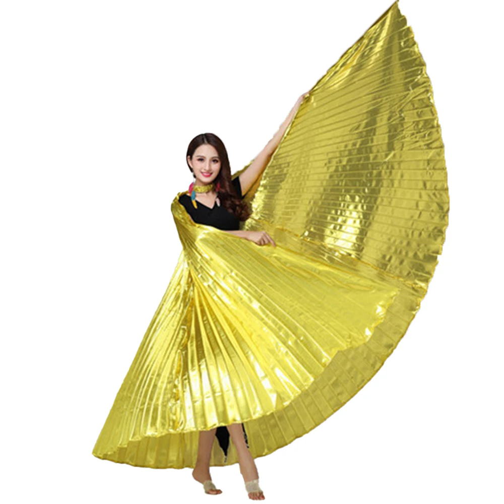 

Brand New Isis Wings Wing For Belly Dance Accessories Bollywood Oriental Egyptian Gold With Sticks Bag