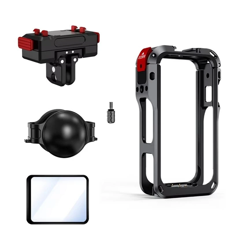 24-hour delivery For Insta360 X6 Metal Rabbit Cage Kit, Protective Frame With Rotating Quick-Release Base, Lens Cover& Screen