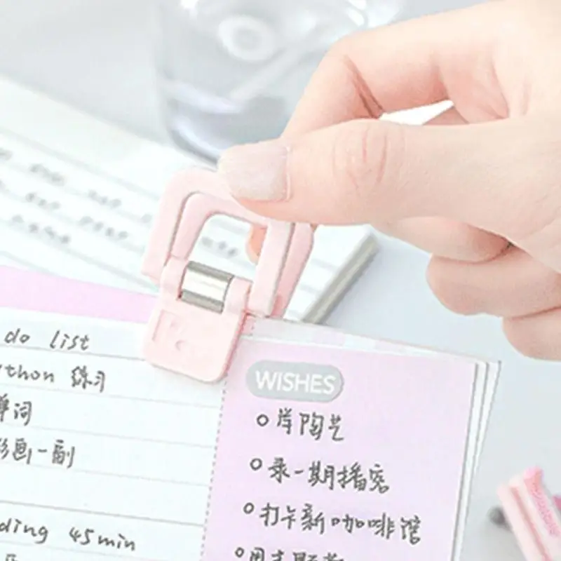 Compactly Binder Clips Plastic Memos Holder Vibrant Color Study Desk Accessories Easy Use Filing Systems For Work K92C