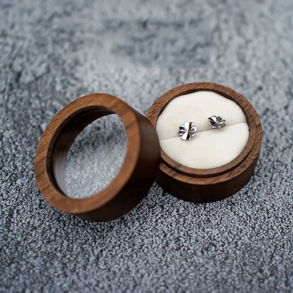 

Round Case Jewelry Box Engagement Ceremony Earrings Organizer Wedding Storage Box Ring Bearer Box Ring Box Presentation Box