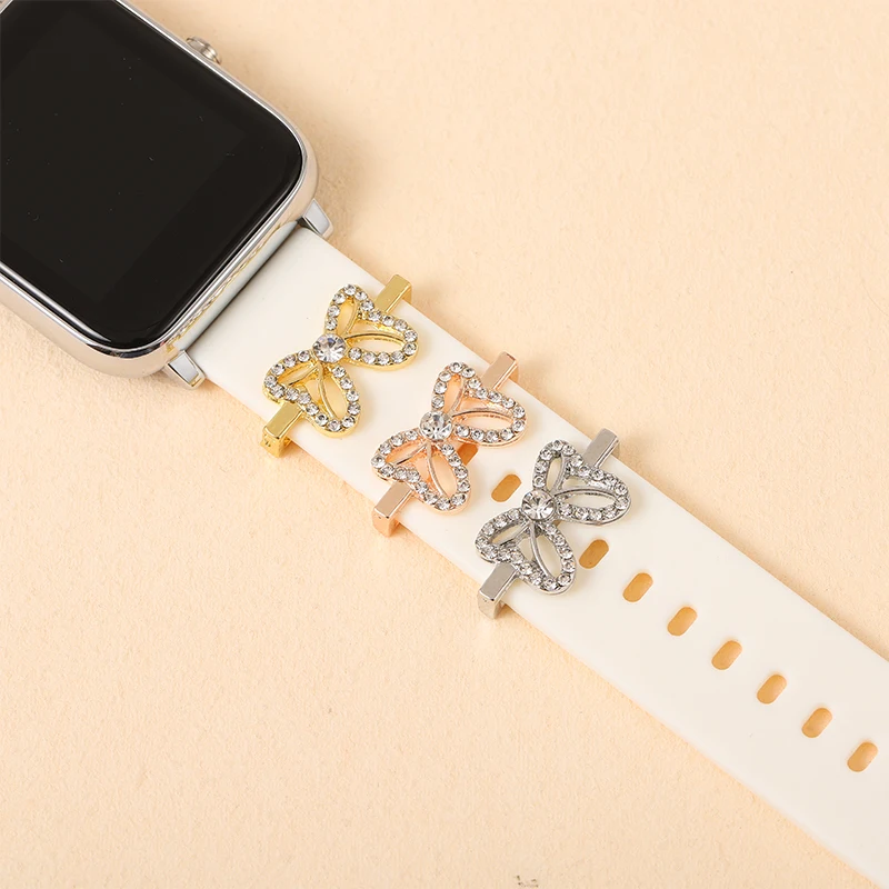 Silicone Watchband Charms for Iwatch Cute Cartoon Bow-knot Rabbit Charms for Apple Watch Band Jewelry Strap Charms Accessories