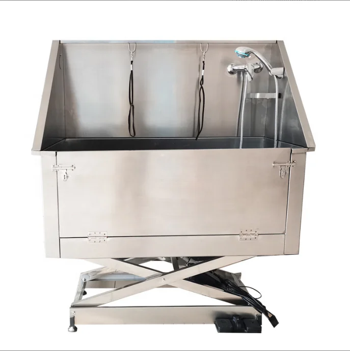 

！@Factory Custom Wholesale High Quality Stainless Steel Electric Lifting Pet Bath Dog Grooming Tub