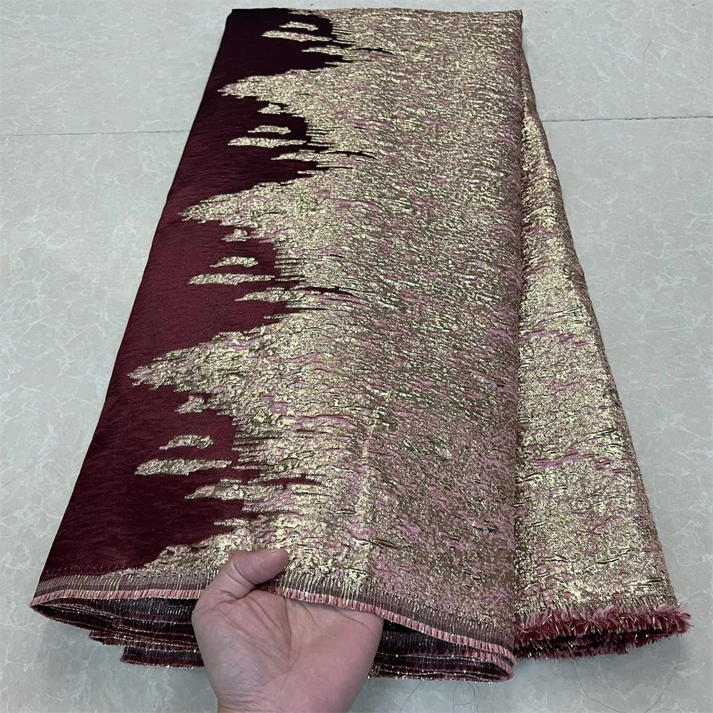 

2025 Высокое качество африканский нигерийский тюль кружевная ткань органза вышивка гипюровое вечернее платье парчовое жаккардовое платье 5 ярдов YXZ165