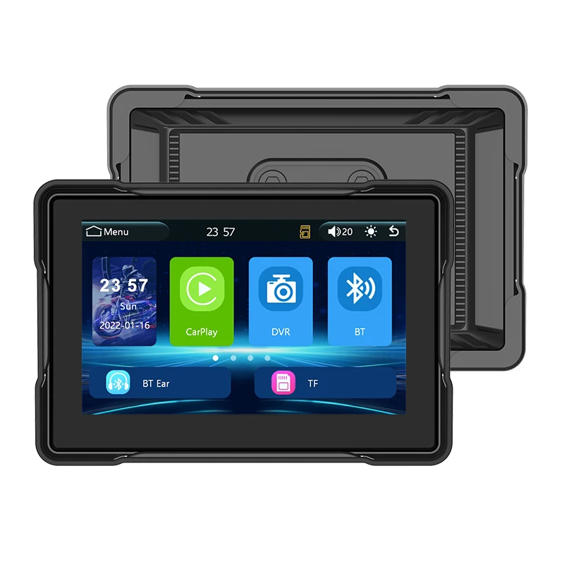 new Maustor Private Model Waterproof IP67 5 Inch HD IPS Screen GPS Navigation Wireless Android Auto Portable Motorcycle Carplay