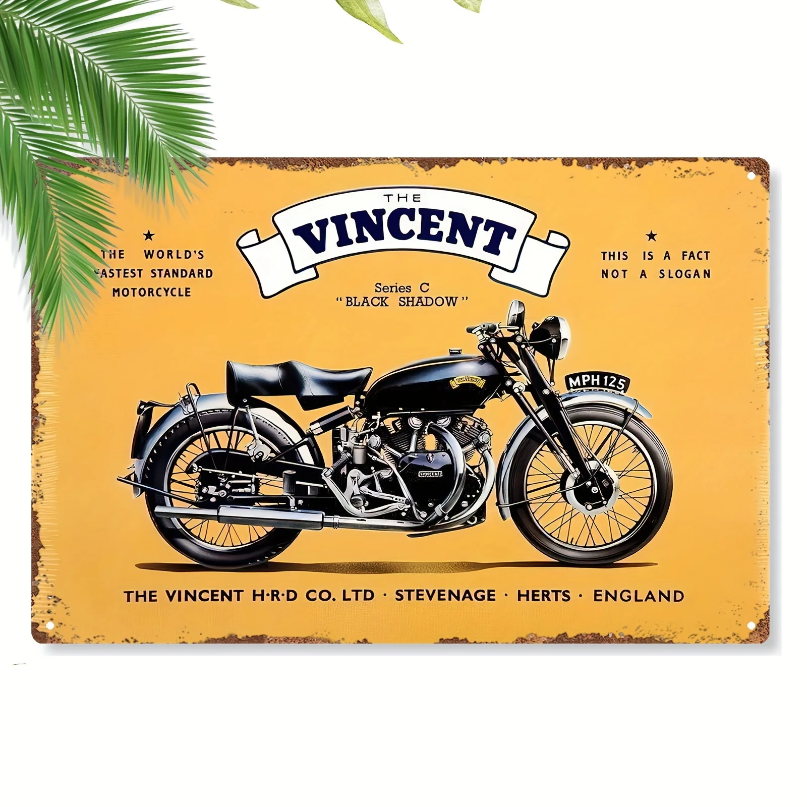 Vintage Motorcycle Metal Sign - The Vincent Black Shadow 20x30cm, Classic  Iron Wall Art for Home Decor, Garage, Bar, Club, Cafe