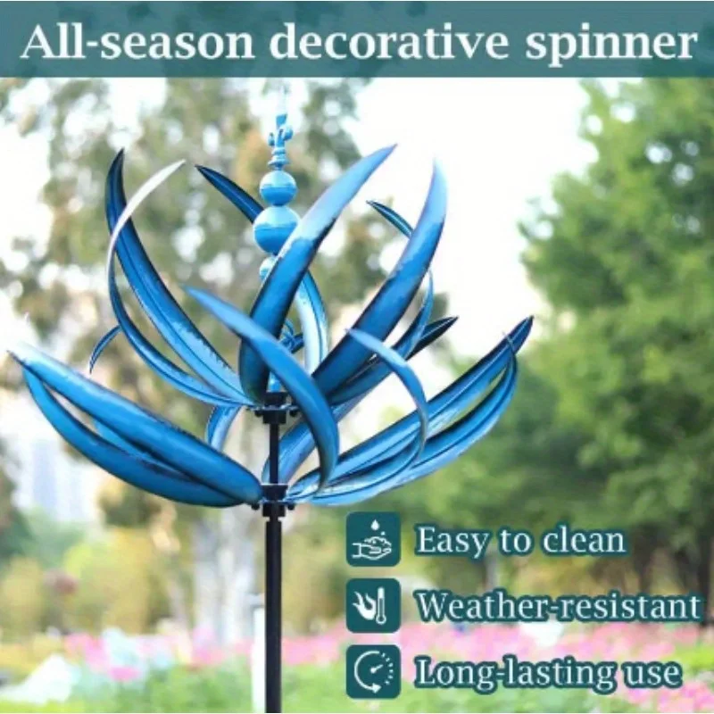 New Modern Minimalist Decorable Harlow Wind Spinner Rotator Wrought Iron Windmill Gardening Detachable