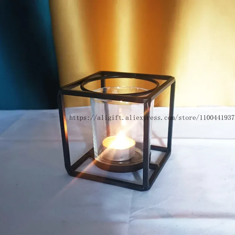 Creative Wrought Iron Candlestick Smoked Gift Wedding Restaurant Bedroom Ornaments Romantic Time Dinner Decorations