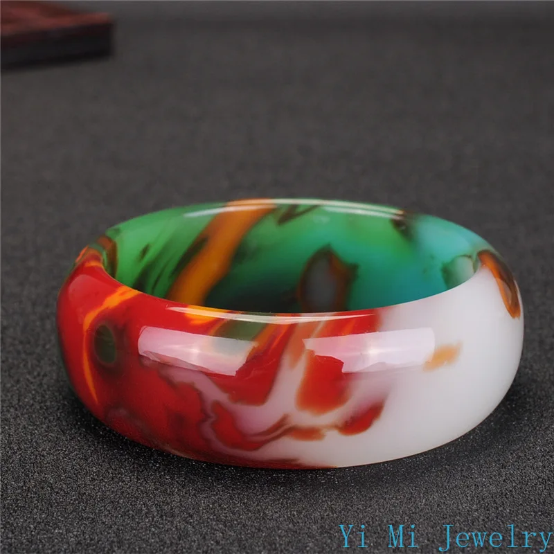 Natural Hetian Jade Outer Mongolia Colored Jade Bracelet Ladies Fashion Jade Bracelet Jewelry Bangles for Women Jewelry