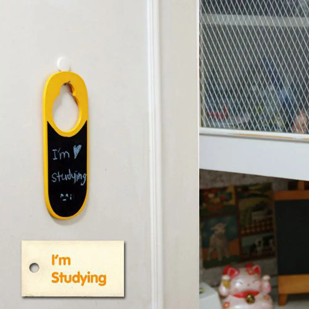 4Pcs High Density Wood Mini Chalkboard Double Sided Hanging Blackboard Door Decor Menu Board Wall Sign for Cafe Shop Kitchen