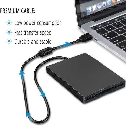Imagen 2 del producto Unidades de disquete USB, lector de disquete FDD externo portátil de 3,5 ""1,44 MB para Windows XP/7/8/10/11 PC portátil de escritorio