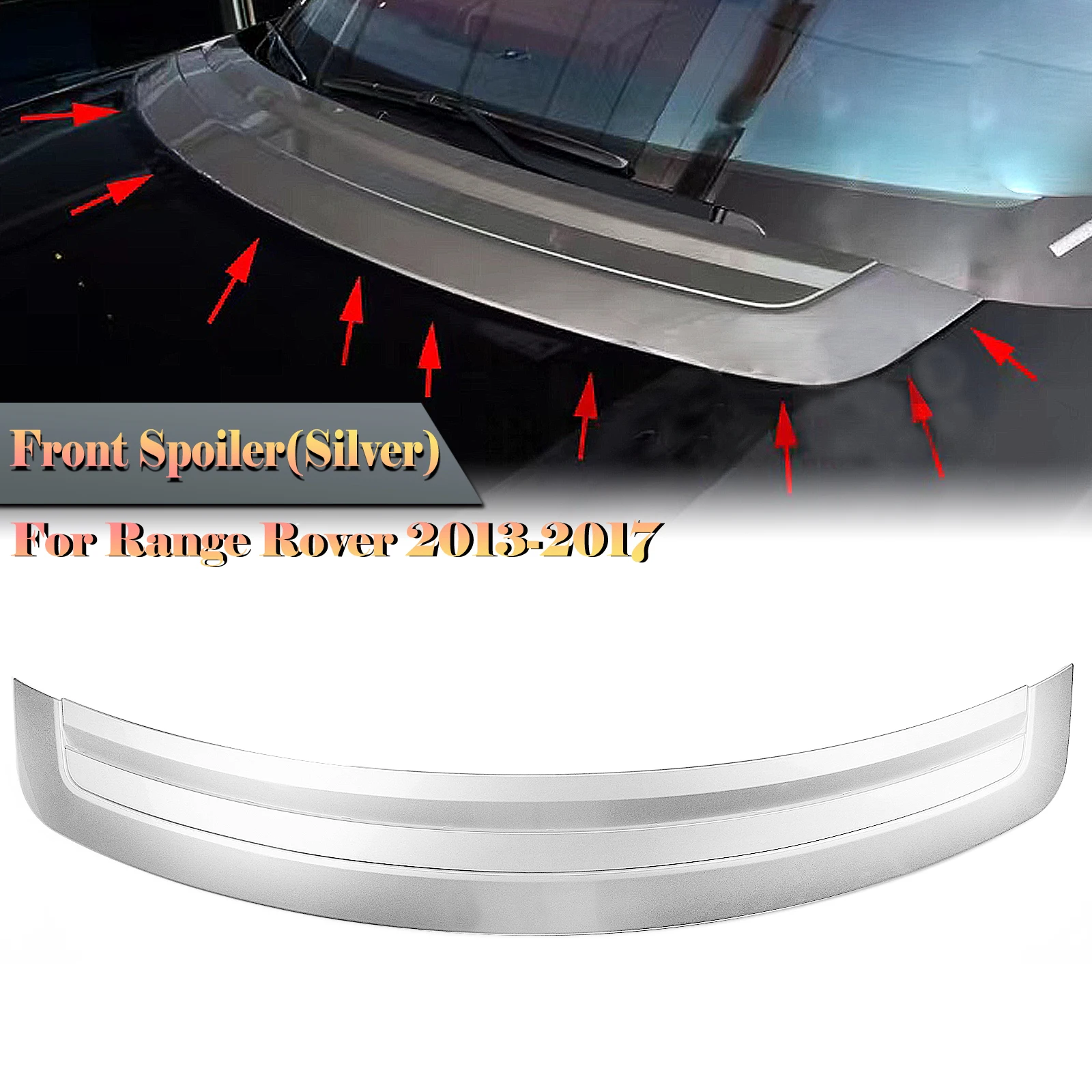 

For Land Rover Range Rover L405 2013-2021 Black/Silver Upper Engine Decorative Guard Plate Front Hood Bonnet Panel Cover Trim