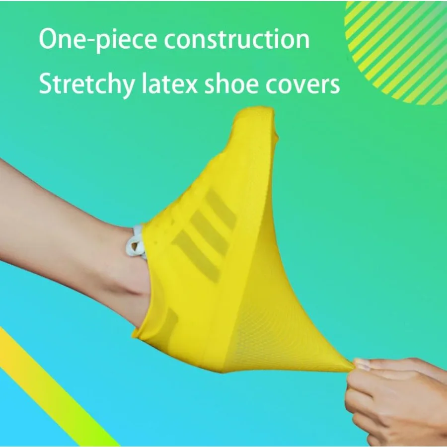 Latex Rain Shoe Covers for Women and Men, Waterproof Reusable Silicone Non Slip for Outdoor,,L (US 9-12 - view 3