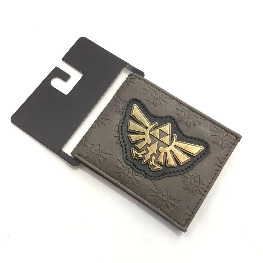Juego Zelda Anime monedero enlace aliento salvaje hombres mujeres niños niñas corto PU cuero plegable cartera monedero dinero titular regalo