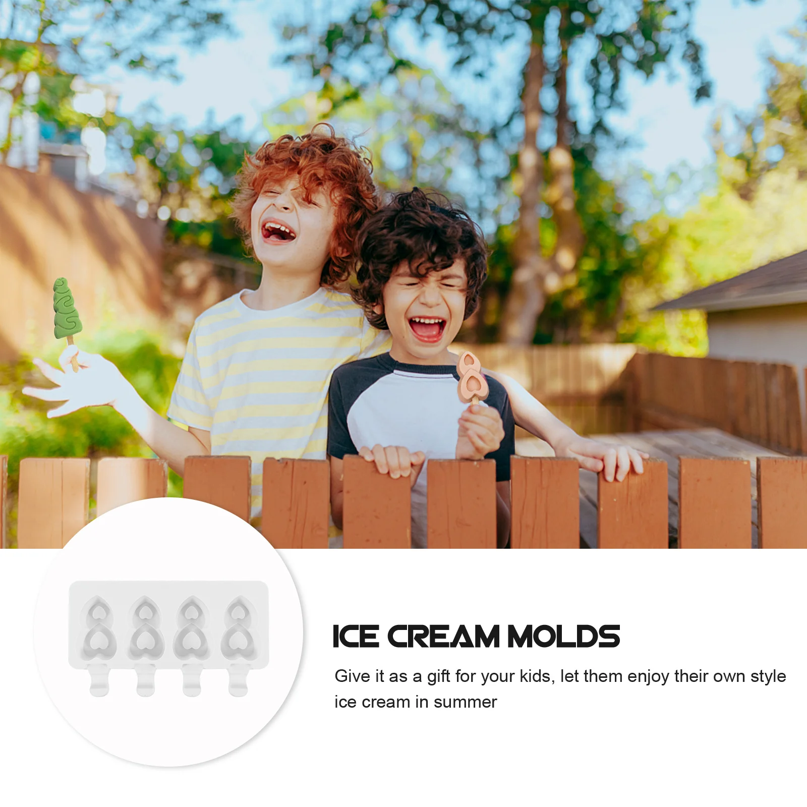 

Silicone Ice Cream Molds DIY Homemade Popsicle Freezer Molds Creative Design Easy Demold Safe Nonstick 1Set Ice Cream Maker