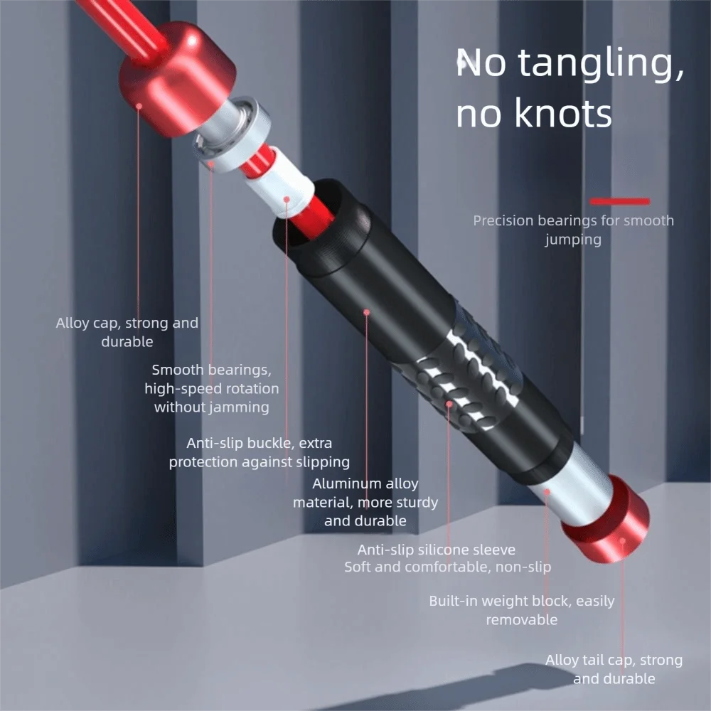 

Aluminum Alloy Weight-bearing Jump Rope Ball Bearing Handles 3M Length Weighted Jump Rope Heavy Cable Fitness Jump Rope