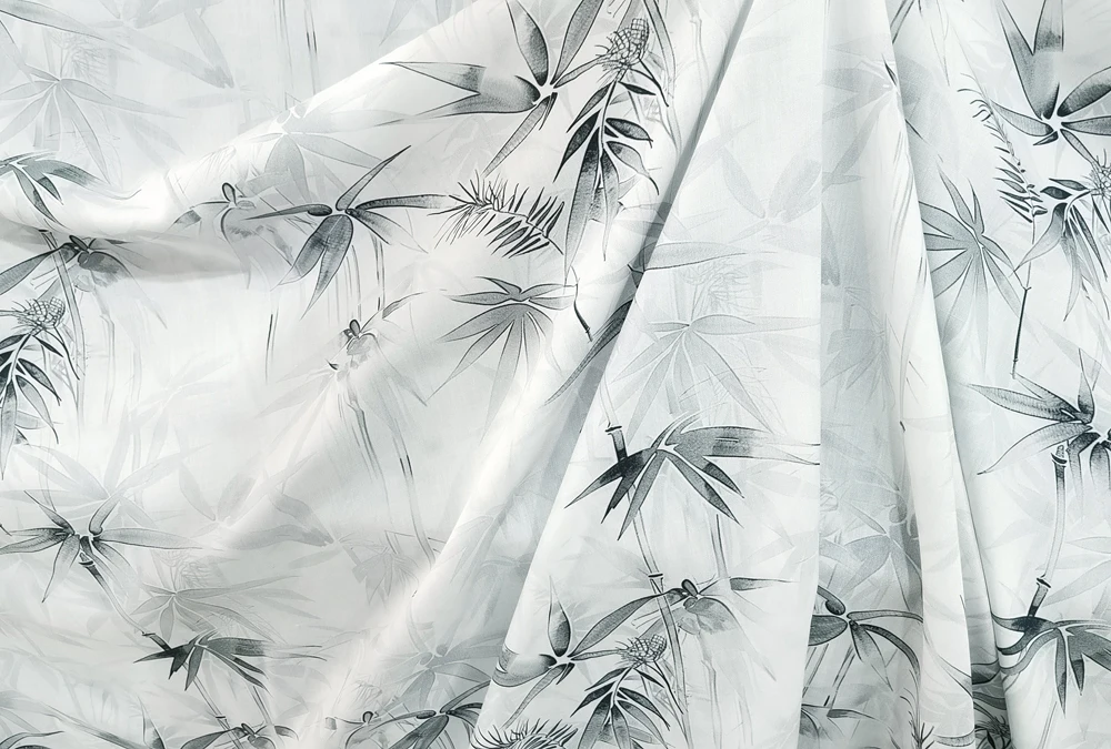 1 Meter x 1,4 Meter Bambusblattmaterial Stoff bedruckte Rayon-Viskose – Detail 10